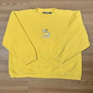 M&M Studio Sweatshirt Mens Size Large Long Sleeve Yellow Candy